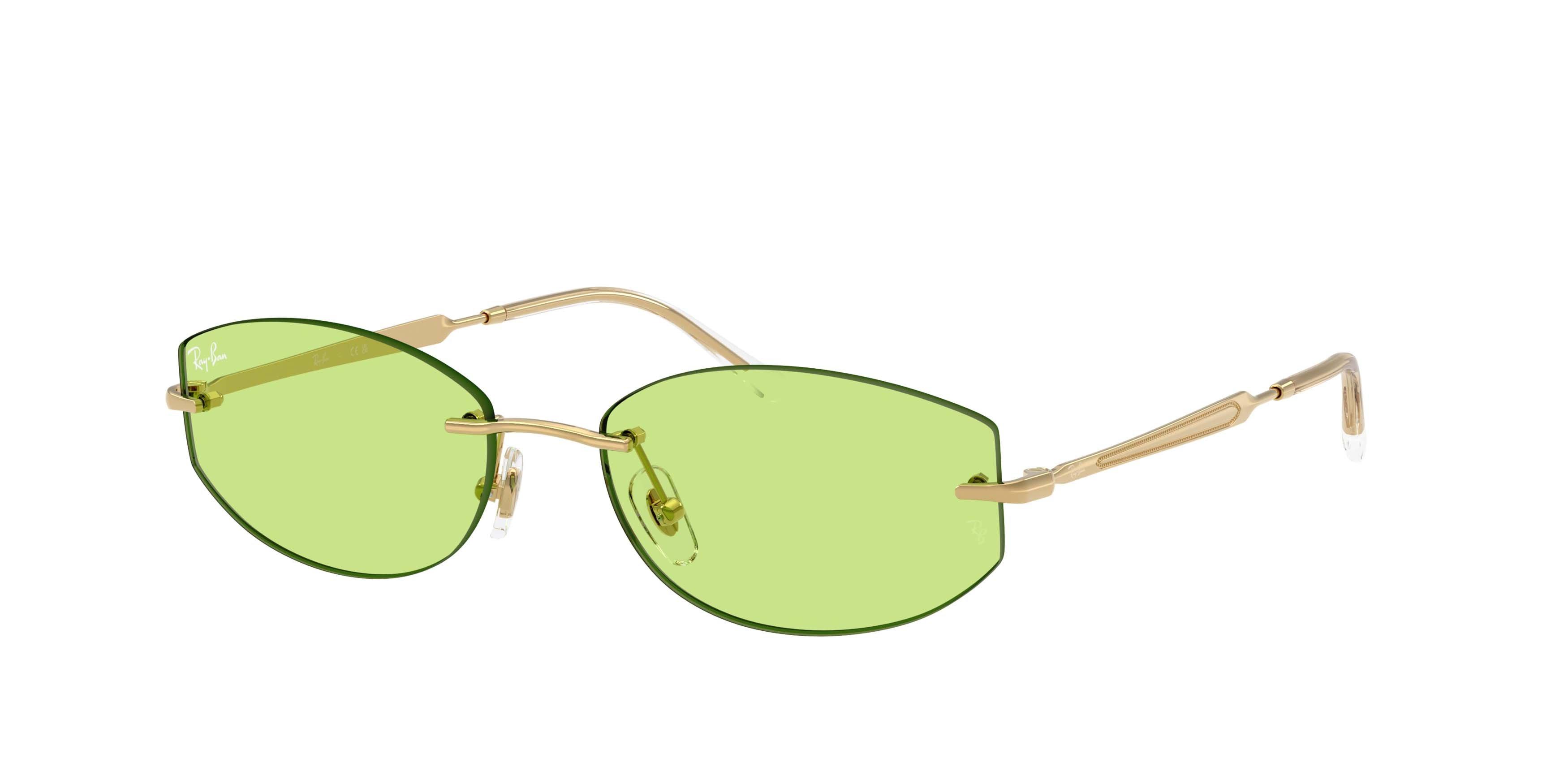 Ray-Ban RB3792 Light Green Sunglasses - Polished Arista Gold - GOLD/GREEN